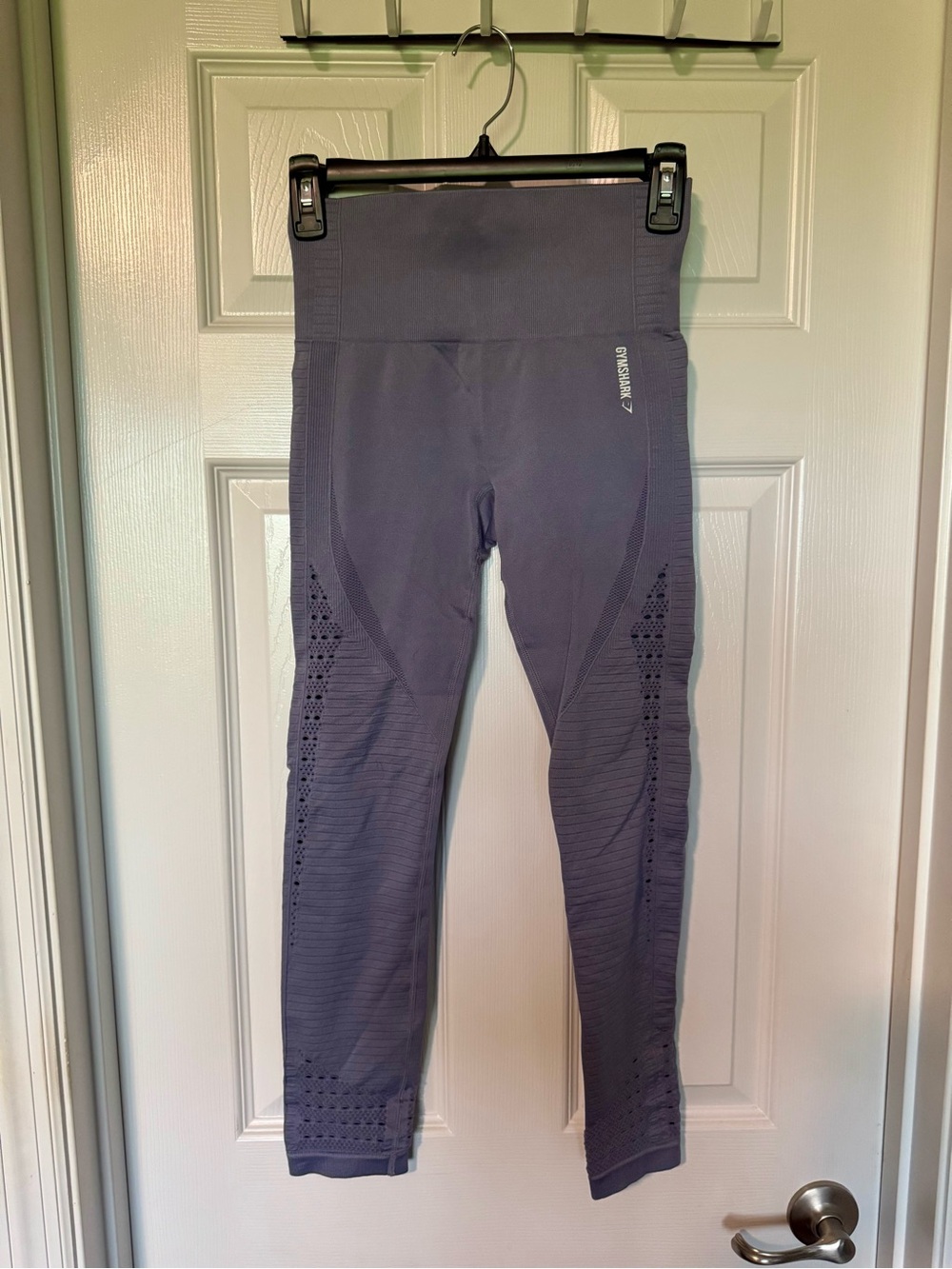 Gymshark Women's High-Waist Perforated Leggings in Lavender